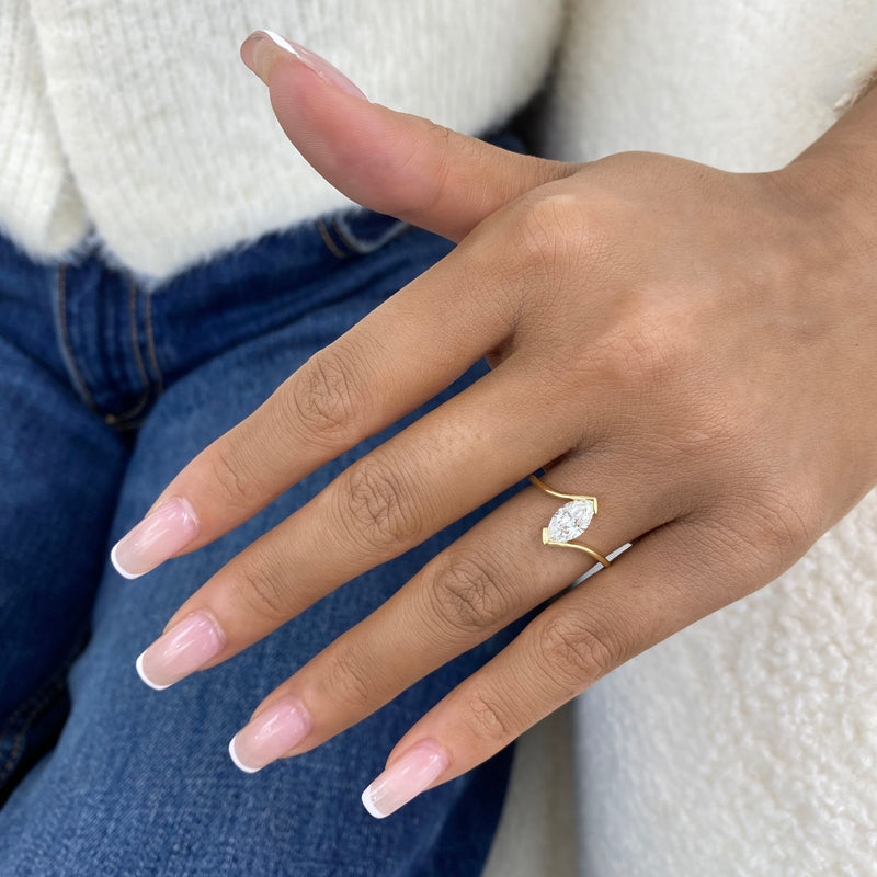 Diamond Solitaire Fashion Ring 0.85 ct TCW, Yellow Gold 14K