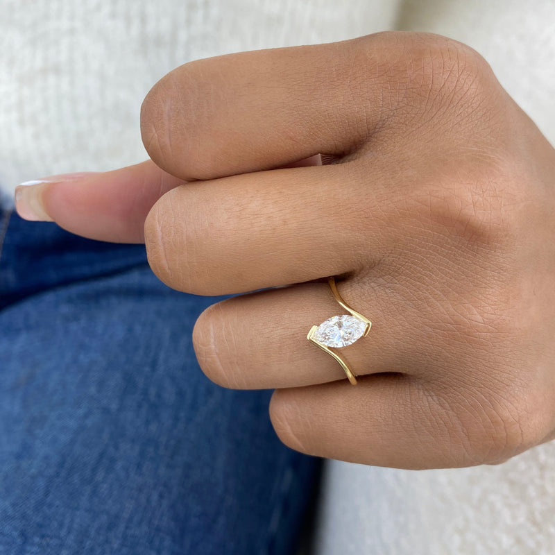 Diamond Solitaire Fashion Ring 0.85 ct TCW, Yellow Gold 14K