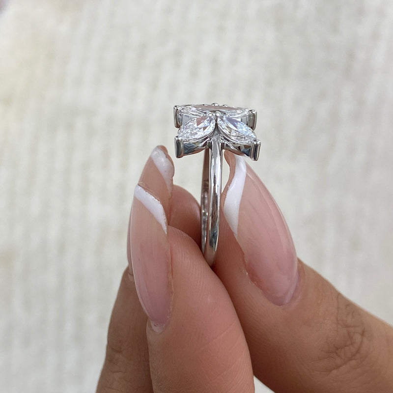 Diamond Cluster Ring 1.80 ct TCW, White Gold 14K