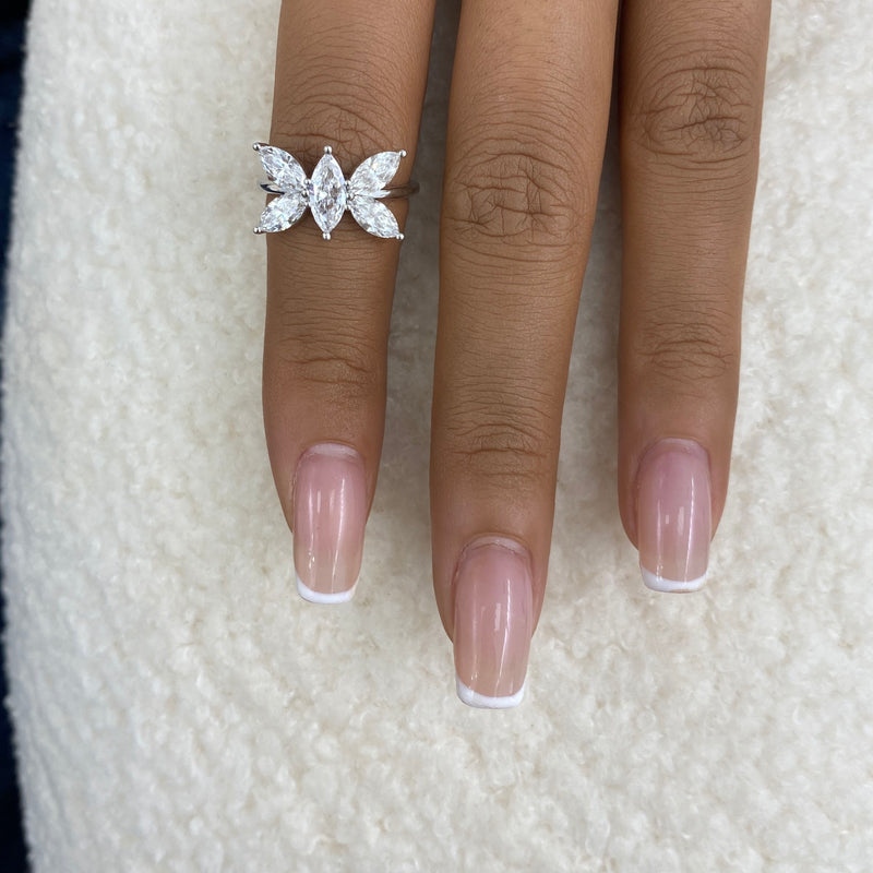 Diamond Cluster Ring 1.80 ct TCW, White Gold 14K