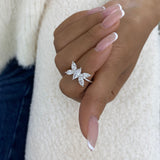 Diamond Cluster Ring 1.80 ct TCW, White Gold 14K