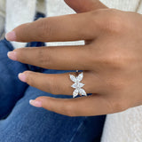 Diamond Cluster Ring 1.80 ct TCW, White Gold 14K