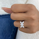 Diamond Cluster Ring 1.80 ct TCW, White Gold 14K