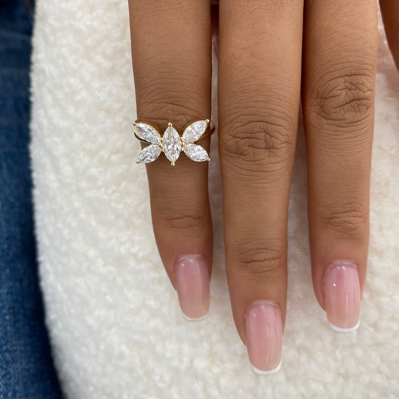 Diamond Cluster Fashion Ring 1.75 ct TCW, Yellow Gold 14K