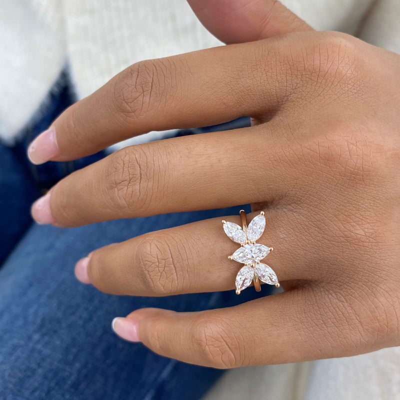 Diamond Cluster Fashion Ring 1.75 ct TCW, Rose Gold 14K