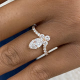 Diamond Cluster Fashion Ring 1.45 ct TCW, Rose Gold 14K