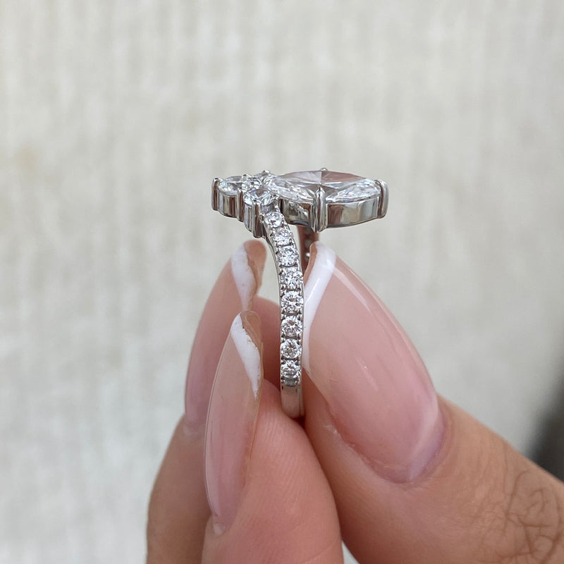 Diamond Cluster Ring 1.45 ct TCW, White Gold 14K