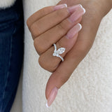 Diamond Cluster Ring 1.45 ct TCW, White Gold 14K