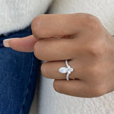 Diamond Cluster Ring 1.45 ct TCW, White Gold 14K