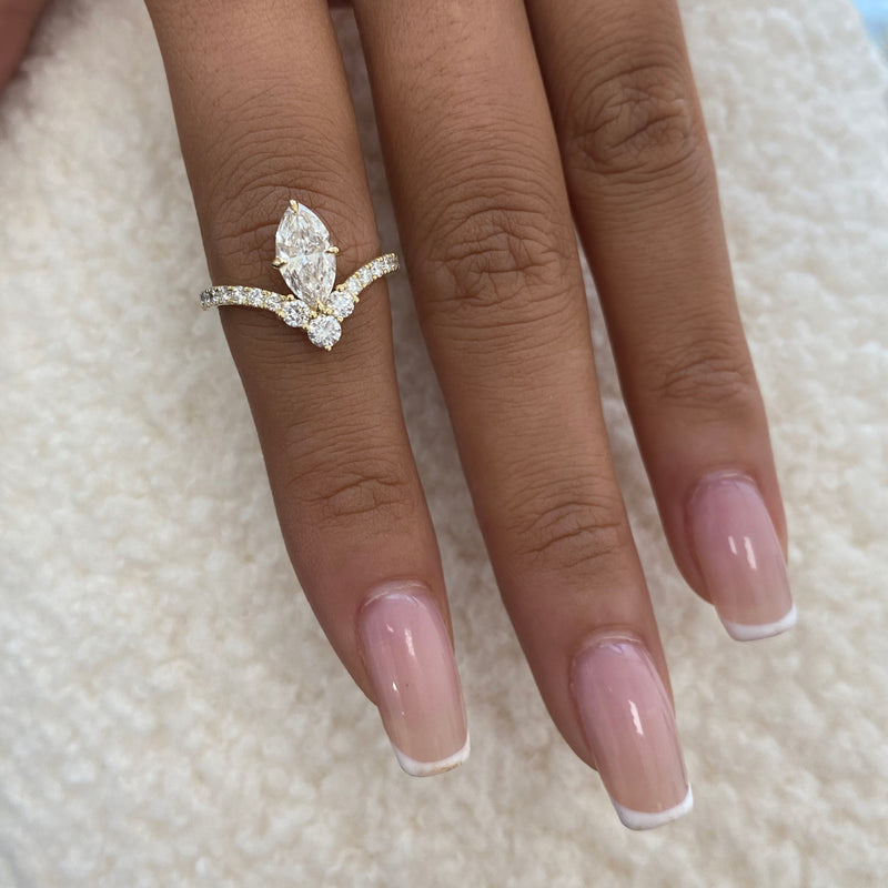 Diamond Cluster Fashion Ring 1.40 ct TCW, Yellow Gold 14K