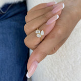 Diamond 3-Stone Cluster Fashion Ring 1.30 ct TCW, Yellow Gold 14K