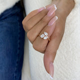 Diamond 3-Stone Cluster Fashion Ring 1.20 ct TCW, Rose Gold 14K