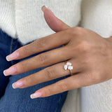 Diamond 3-Stone Cluster Fashion Ring 1.20 ct TCW, Rose Gold 14K