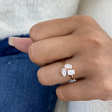 Diamond 3-Stone Cluster Fashion Ring 1.20 ct TCW, Rose Gold 14K