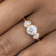 Diamond 3-stone Bezel Fashion Ring 0.95 ct TCW, Rose Gold 14K