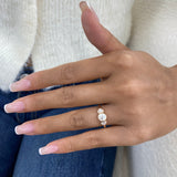 Diamond 3-stone Bezel Fashion Ring 0.95 ct TCW, Rose Gold 14K