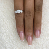 Diamond 3-stone Bezel Ring 1 ct TCW, White Gold 14K