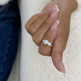 Diamond 3-stone Bezel Ring 1 ct TCW, White Gold 14K