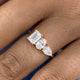 Diamond 3-Stone Fashion Ring 1.35 ct TCW, Rose Gold 14K