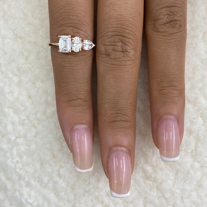 Diamond 3-Stone Fashion Ring 1.35 ct TCW, Rose Gold 14K