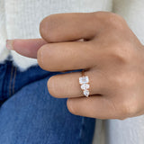 Diamond 3-Stone Fashion Ring 1.35 ct TCW, Rose Gold 14K
