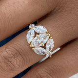 Diamond Cluster Fashion Ring 2.80 ct TCW, Yellow Gold 14K