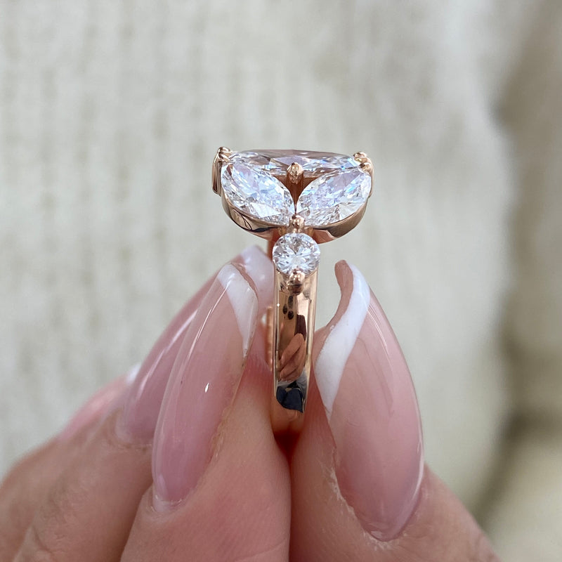 Diamond Cluster Fashion Ring 2.80 ct TCW, Rose Gold 14K