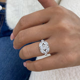 Diamond Cluster Ring 2.75 ct TCW, White Gold 14K