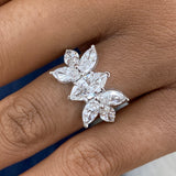 Diamond Cluster Ring 3.30 ct TCW, White Gold 14K