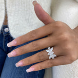 Diamond Cluster Ring 3.30 ct TCW, White Gold 14K