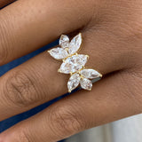 Diamond Cluster Fashion Ring 3.25 ct TCW, Yellow Gold 14K