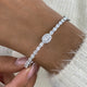 Diamond Bangle Bracelet 2.6 ct White Gold