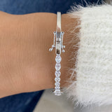 Diamond Bangle Bracelet 2.6 ct White Gold