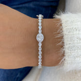 Diamond Bangle Fashion Bracelet 2.65 ct TCW, White Gold 14K