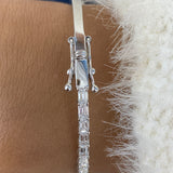 Diamond Bangle Bracelet 2.7 ct White Gold