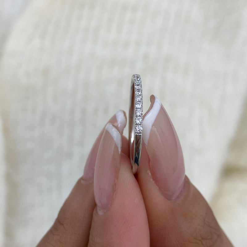 Diamond Half Eternity Ring 0.20 ct TCW, White Gold 14K