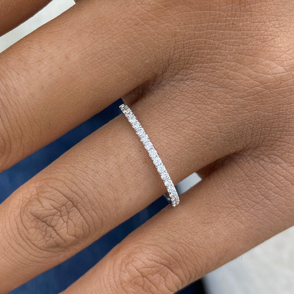 Diamond Half Eternity Ring 0.20 ct TCW, White Gold 14K