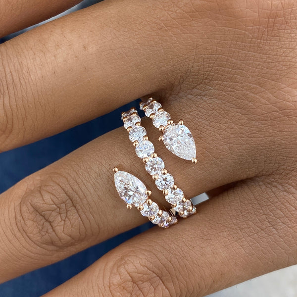 Diamond Eternity Fashion Ring 2.70 ct TCW, Rose Gold 14K