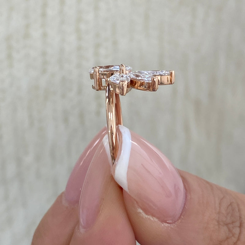 Diamond Cluster Fashion Ring 2.40 ct TCW, Rose Gold 14K
