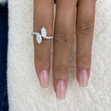 Diamond 2-Stone Ring 1.80 ct TCW, White Gold 14K