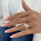 Diamond 2-Stone Ring 1.80 ct TCW, White Gold 14K