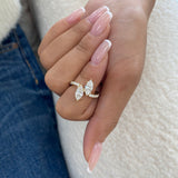 Diamond 2-Stone Ring 1.85 ct TCW, Yellow Gold 14K