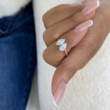 Diamond 2-Stone Ring 1.30 ct TCW, White Gold 14K