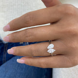 Diamond 2-Stone Ring 1.30 ct TCW, White Gold 14K