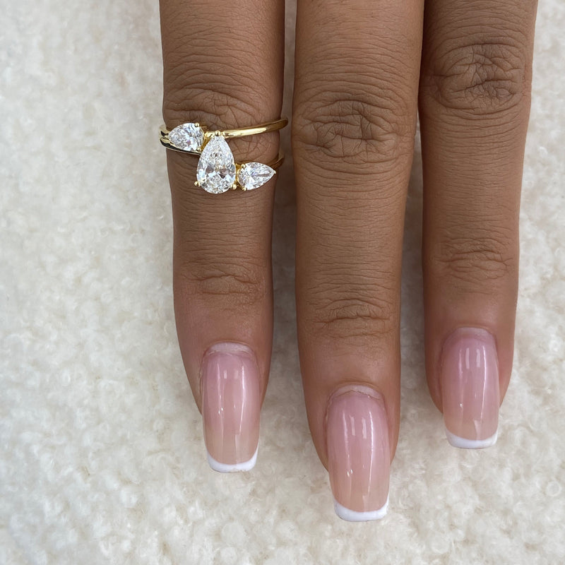 Diamond 3-Stone Fashion Ring 1.55 ct TCW, Yellow Gold 14K