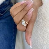 Diamond 3-Stone Fashion Ring 1.55 ct TCW, Yellow Gold 14K