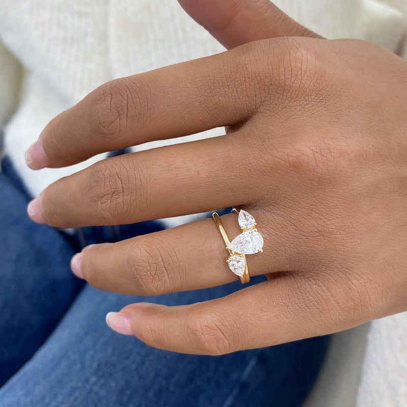 Diamond 3-Stone Fashion Ring 1.55 ct TCW, Yellow Gold 14K