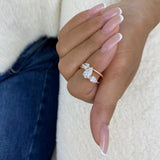 Diamond 3-Stone Fashion Ring 1.55 ct TCW, Rose Gold 14K