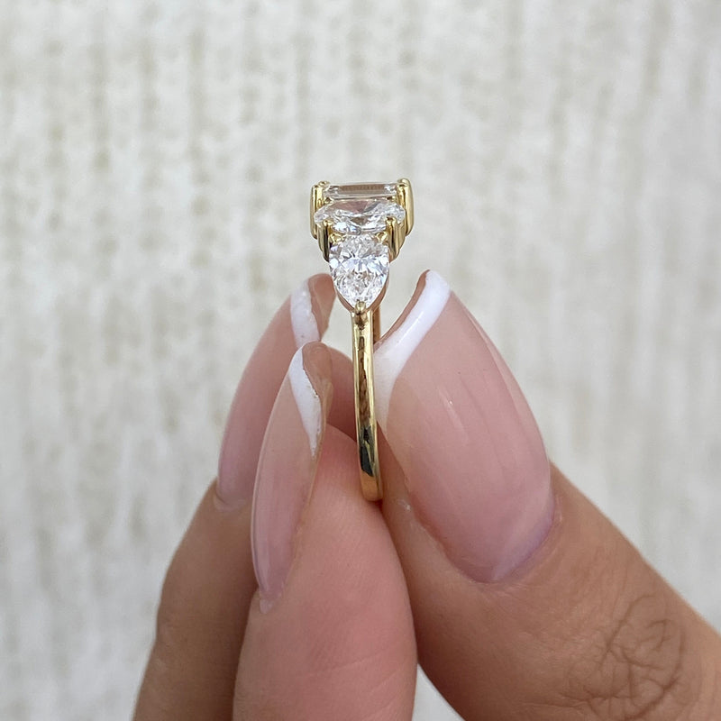 Diamond 3-Stone Fashion Ring 1.40 ct TCW, Yellow Gold 14K