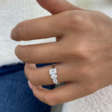 Diamond 3-Stone Ring 1.40 ct TCW, White Gold 14K